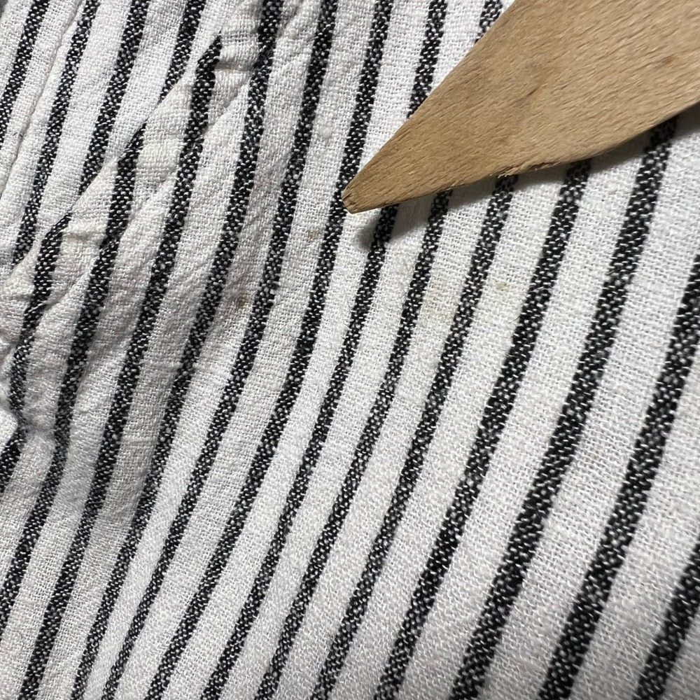 Definitions‎ d.jea Womens Medium Striped Linen Blend Wide Leg Pants Black White - Picture 7 of 10